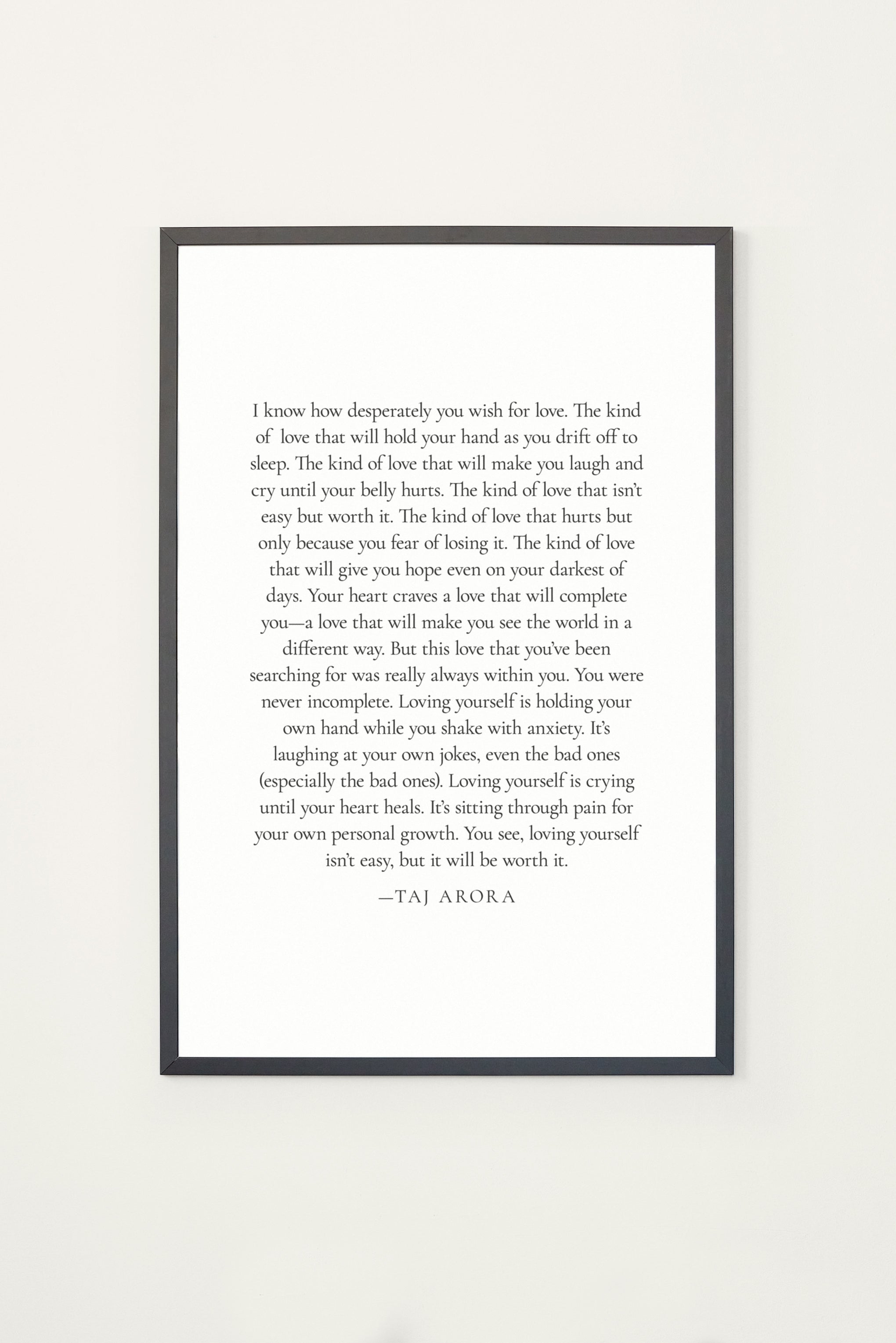 Taj Arora I Know How Desperately You Wish For Love Print - Shop Catalog