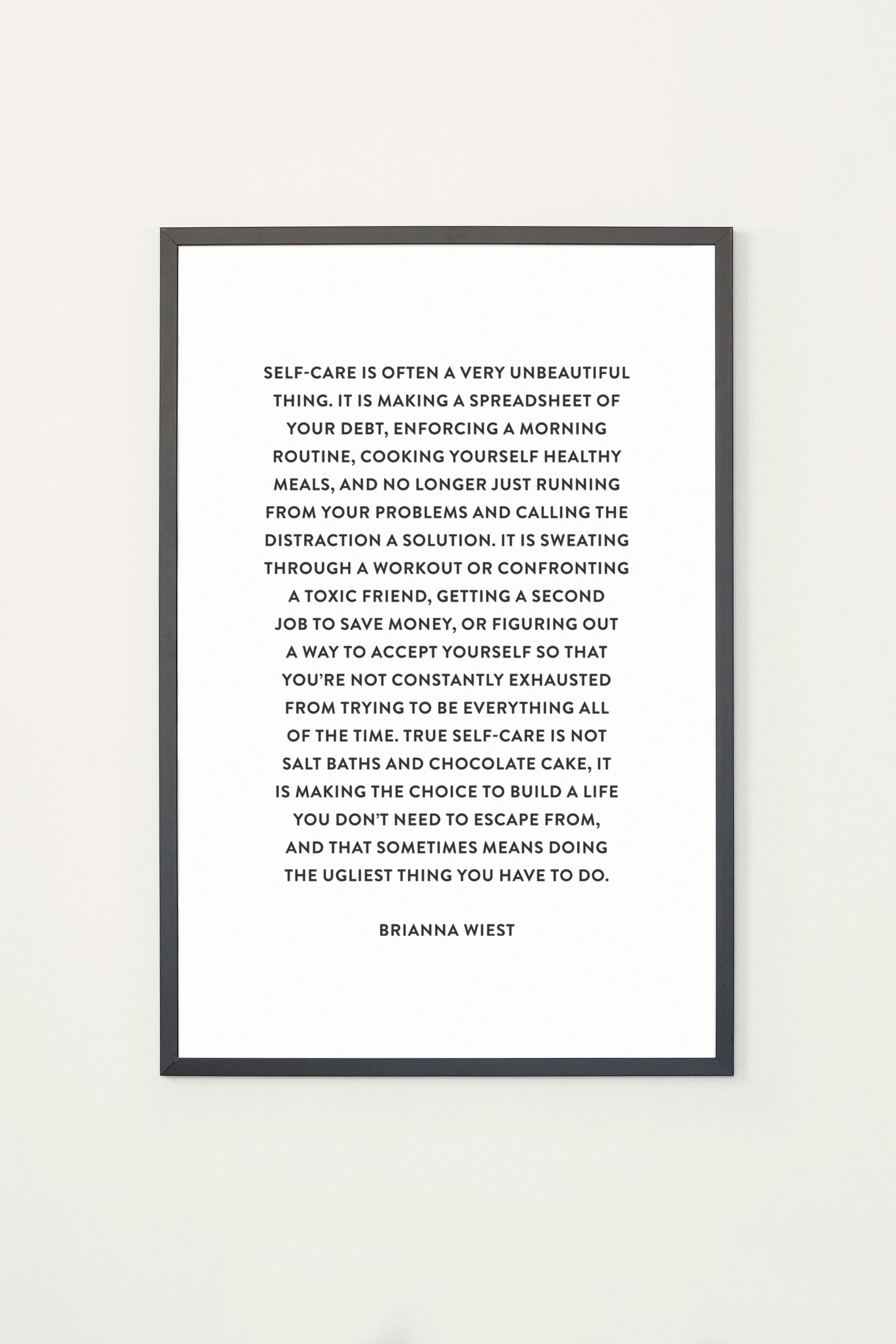 Self-Care Is An Unbeautiful Thing — Framed Print - Shop Catalog